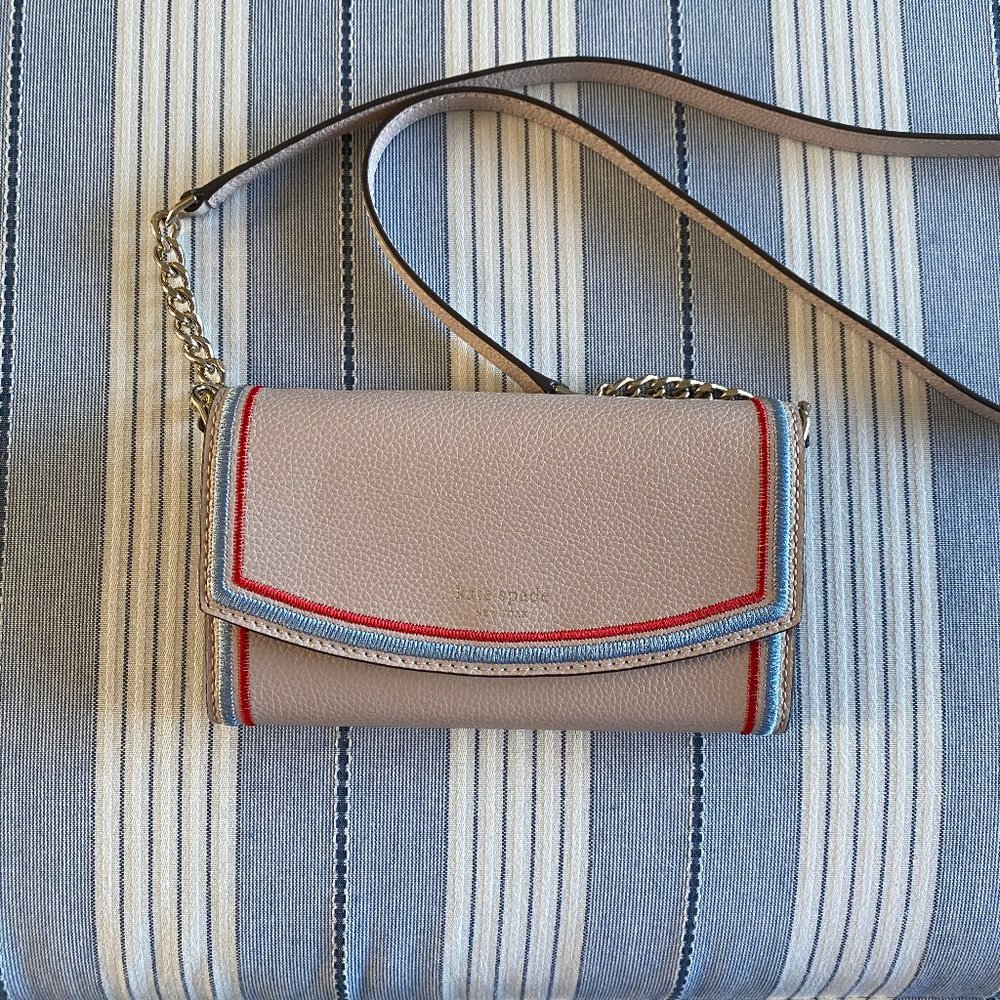 kate spade leather eva wallet on a chain